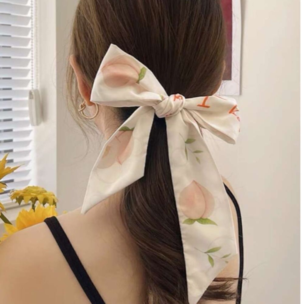 Peach Pattern Hair Scarf